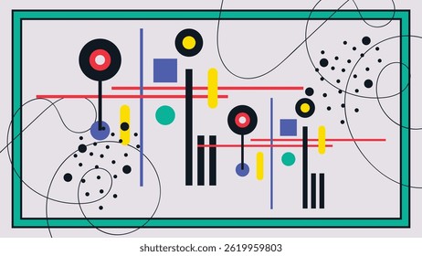 colorful minimalist abstract geometric wall art. Great for beautifying the walls of the house