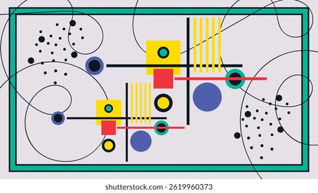 colorful minimalist abstract geometric wall art. Great for beautifying the walls of the house