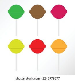 Colorful minimalist candy in vector illustration.