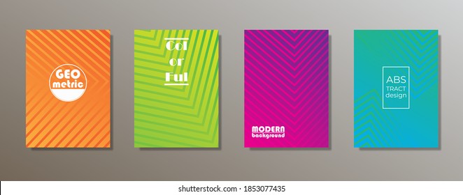 Colorful minimalist covers design. Minimal geometric pattern gradients