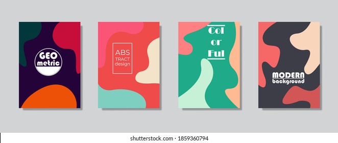 Colorful minimalist covers design. Minimal geometric pattern gradients