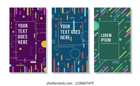 Colorful Minimalist Modern Abstract Line Art Kinetic Shapes Composition Background