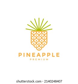 colorful minimalist pineapple fruit logo design, vector graphic symbol icon illustration creative idea