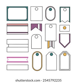 Colorful Minimalist Tag and Label Vector Collection.