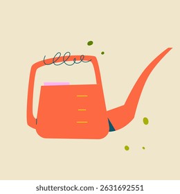 Colorful minimalist watering can illustration. Great for gardening themes, plant care visuals, spring promotions, and eco-friendly designs