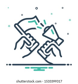 Colorful mix icon for activist