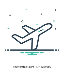 Colorful mix icon for airplane 