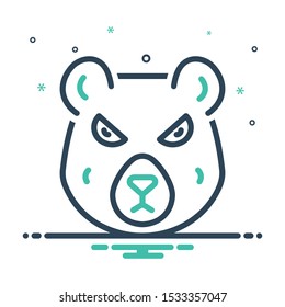 Colorful mix icon for bear
