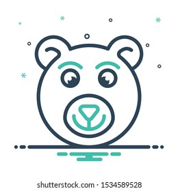 Colorful mix icon for bear