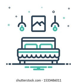 Colorful mix icon for bedroom