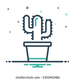 Colorful mix icon for cactus