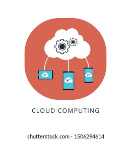 Colorful mix icon for computing cloud