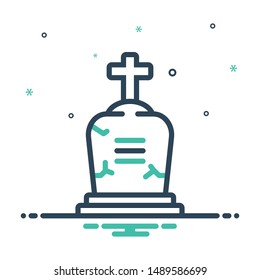 Colorful mix icon for death