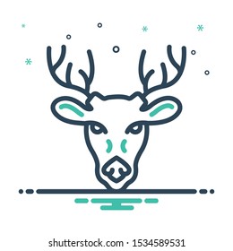 Colorful mix icon for deer
