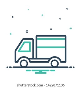 Colorful mix icon for delivery truck