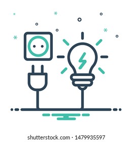 Colorful mix icon for electricity