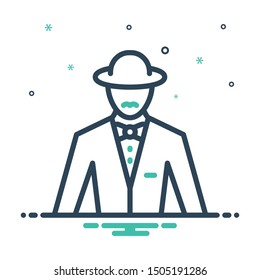 Colorful mix icon for gentleman