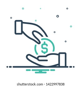 Colorful mix icon for give money