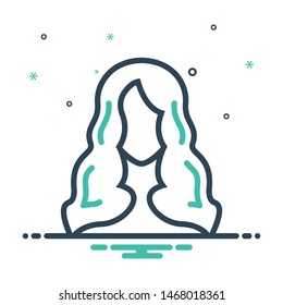 Colorful mix icon for hair