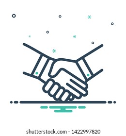 Colorful mix icon for handshake