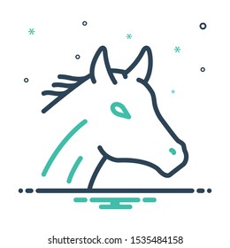 Colorful mix icon for horse