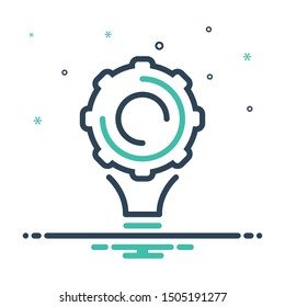 Colorful mix icon for implement