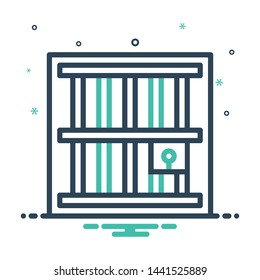 Colorful mix icon for jail
