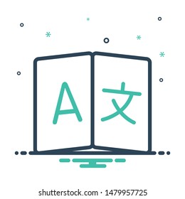 Colorful mix icon for language