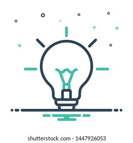 Colorful mix icon for light bulb
