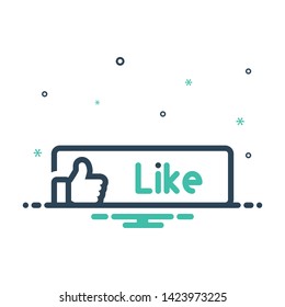 Colorful mix icon for like button