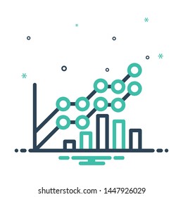 Colorful mix icon for line chart