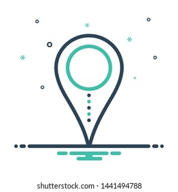 Colorful mix icon for location pin