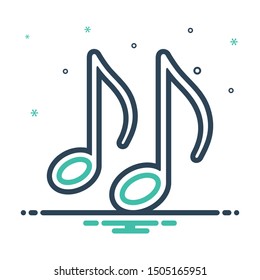 Colorful mix icon for music note