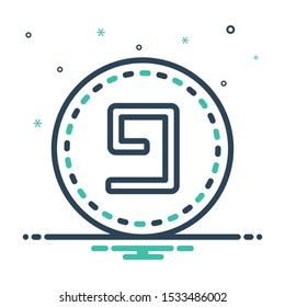 Colorful mix icon for nine