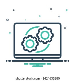 Colorful mix icon for operation process