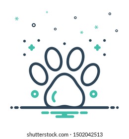 Colorful mix icon for paw print