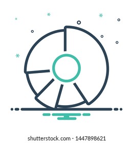 Colorful mix icon for pie chart