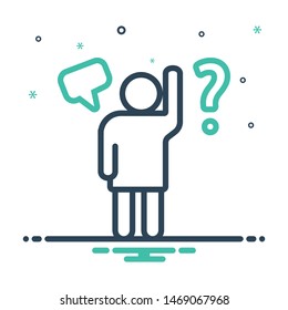 Colorful mix icon for question