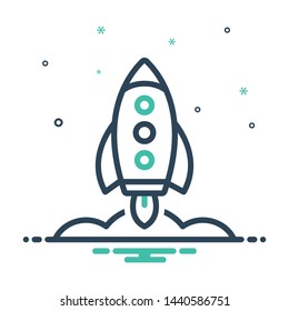 Colorful mix icon for rocket