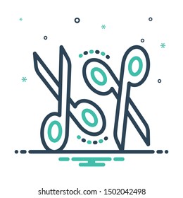 Colorful mix icon for scissors