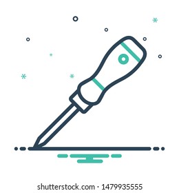Colorful mix icon for screwdriver