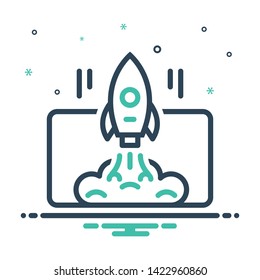 Colorful mix icon for startup launch