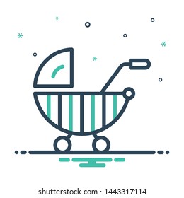 Colorful mix icon for stroller