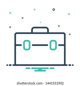 Colorful mix icon for suitcase