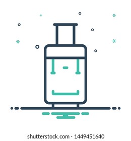 Colorful mix icon for suitcase