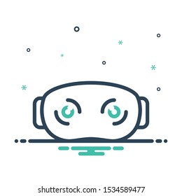 Colorful mix icon for virtually
