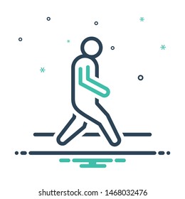 Colorful mix icon for walk