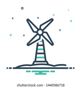 Colorful mix icon for windmill