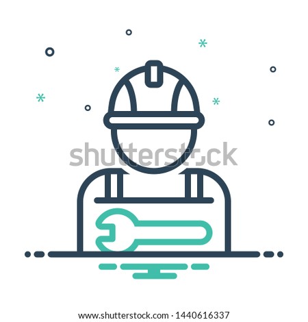 Colorful mix icon for worker