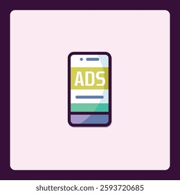 Colorful Mobile Advertising App Icon for Marketing and Promotion Strategy